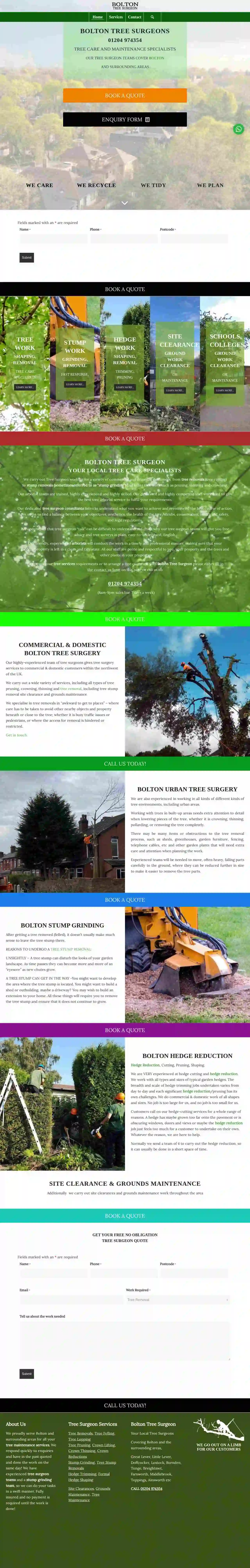 BOLTON TREE & STUMP REMOVALS/BOLTON TREE SURGEON