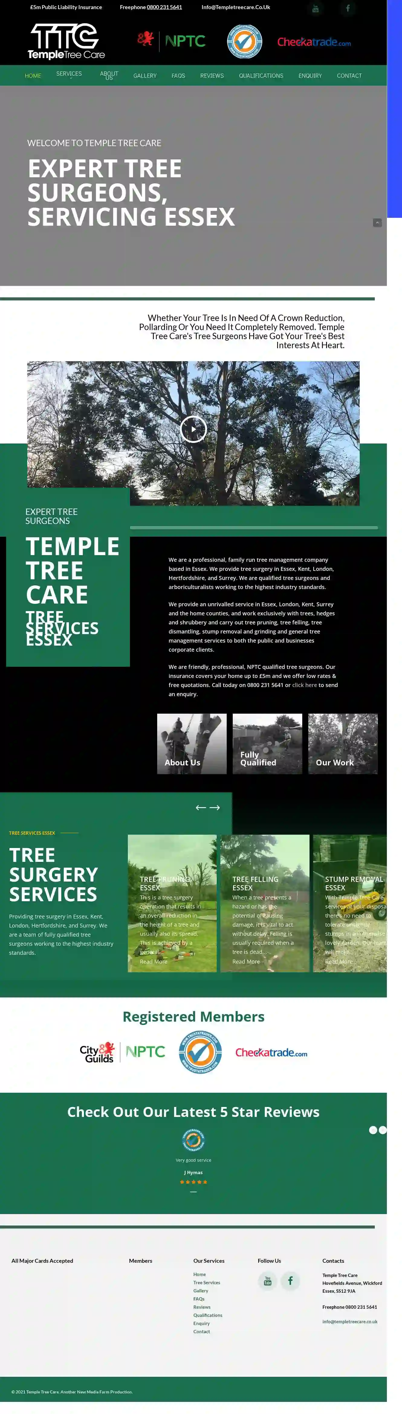 Temple Tree Care - Tree Surgery Pruning Felling Hedge Trimming Essex London Kent