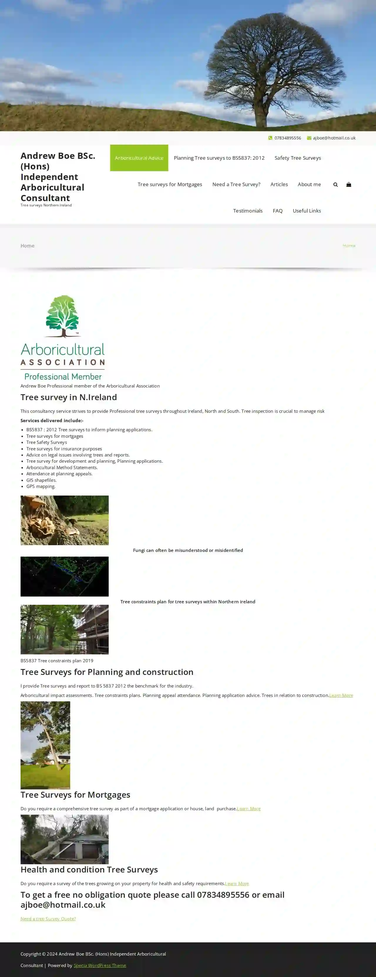 Andrew Boe BSc.(Hons) Independent Arboricultural Consultant