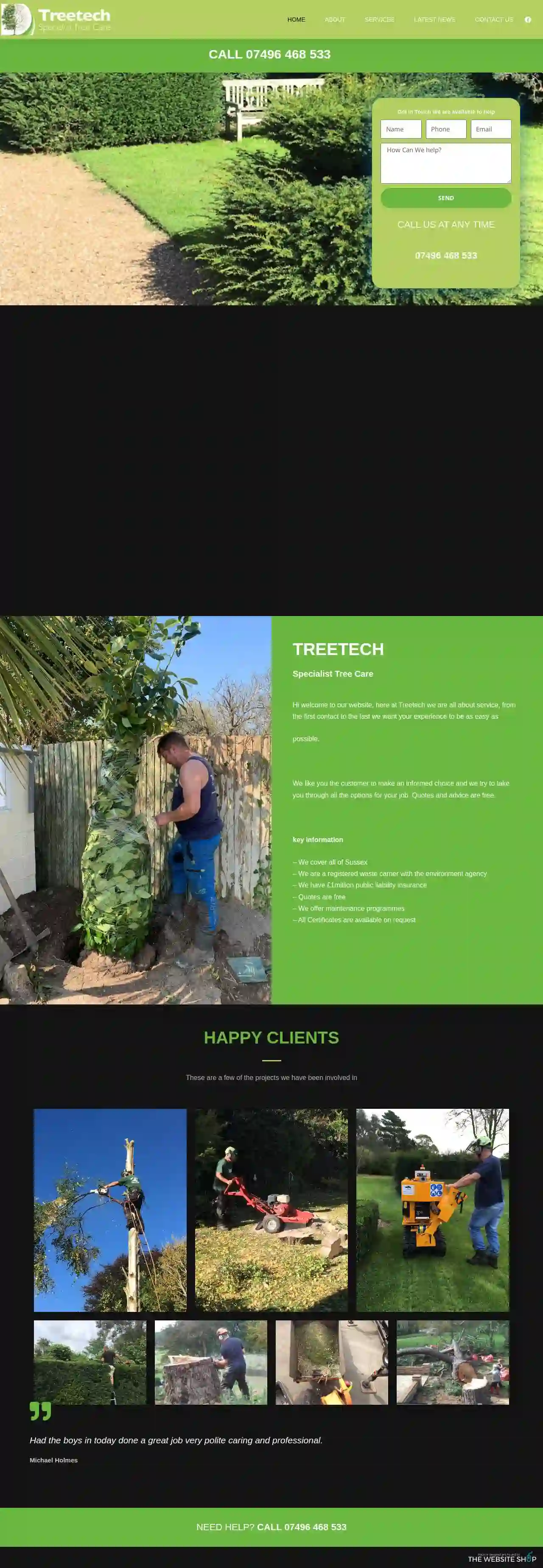 Treetech Specialist Treecare, Tree surgery Stump removal and hedge cutting service