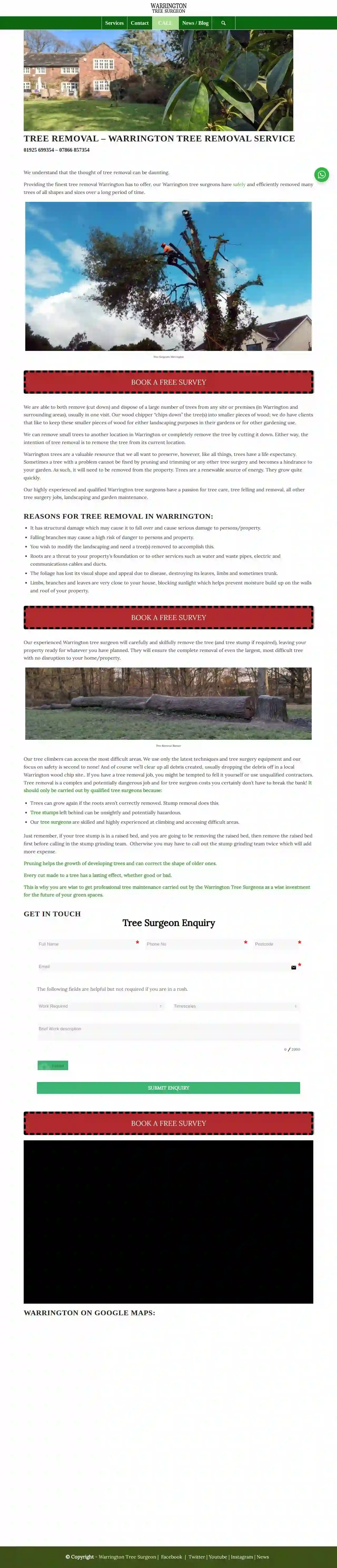 WARRINGTON TREE & STUMP REMOVALS/WARRINGTON TREE SURGEON(WA5)