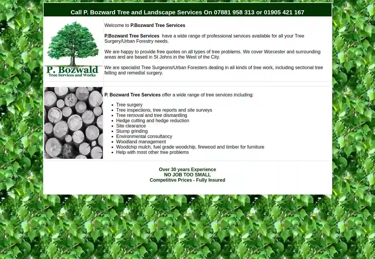 P. Bozward Tree and Landscape Services